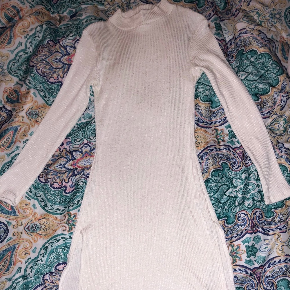 Knit Mini Polyester Sweater Dress
